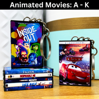 Mini Animated DVD Case Keychains (A-K)