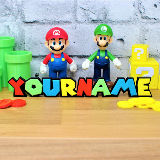 Super Mario Nameplate Collection - Customizable