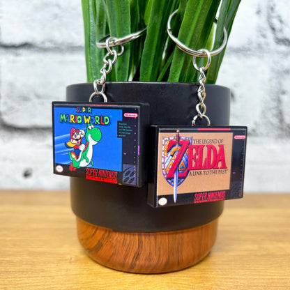 Mini Nintendo SNES Game Case Keychains