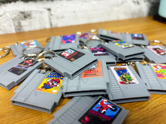 Mini Nintendo NES Game Cartridge Keychains