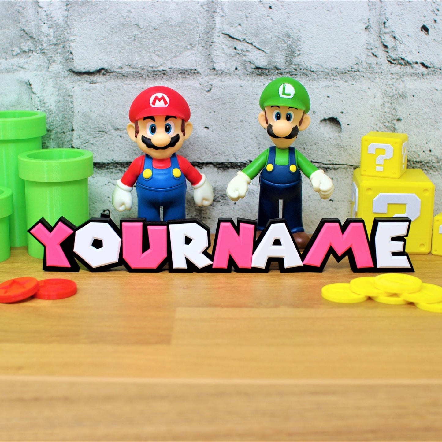 Super Mario Nameplate Collection - Customizable