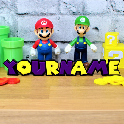 Super Mario Nameplate Collection - Customizable