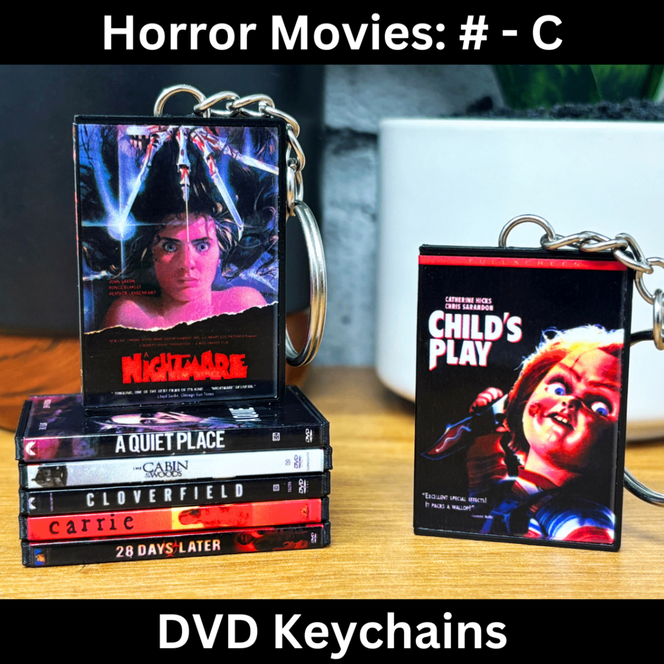 Mini DVD Keychains - Horror Movies (#-C)