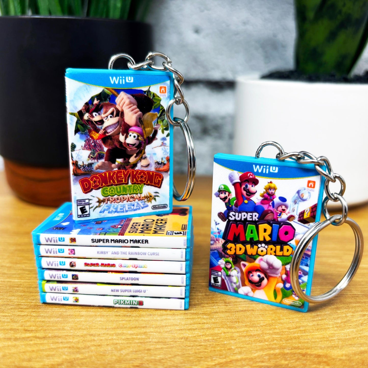 Mini Nintendo Wii U Game Case Keychains