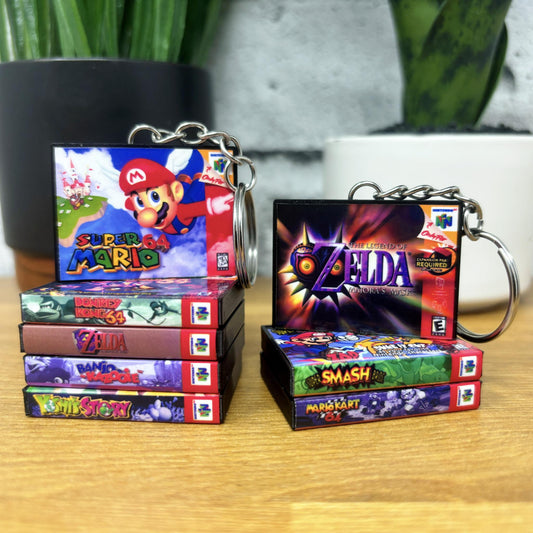 Mini Nintendo N64 Game Case Keychains